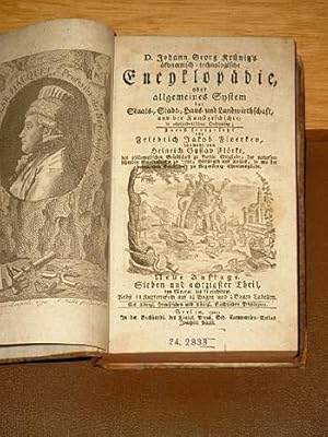 Image du vendeur pour Oekonomisch-technologische Encyklopdie, oder allgemeines System der Staats- Stadt- Haus- und Landwirtschaft u.Kunstgeschichte in alphab. Ordnung: 87. Teil von Meeral bis Meischkufe. mis en vente par Antiquariat Friederichsen