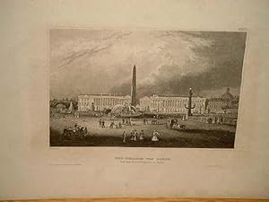 Der Obelisk von Luxor auf dem Eintrachtsplatz in Paris. Stahlstich nach Reiss ca. 1847.