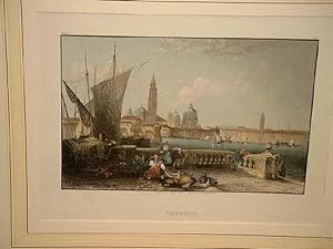 Venedig. Altkolorierter Stahlstich von Payne um 1840.