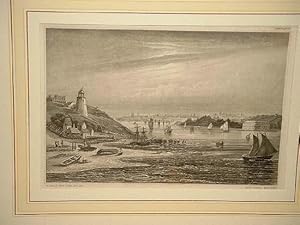 New York-Bay von Staten-Island aus gesehen. Stahlstich von J. Poppel nach W. Heine um 1850.