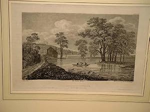 Albanay in New York. Stahlstich mit der Stadt Albany in der Ferne von Daumerling nach Wall um 1850.