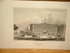 Astor House (New York) ( " Hotel Waldorf-Astoria (ehem. Astor-House) in Manhattan. ) Stahlstich u...