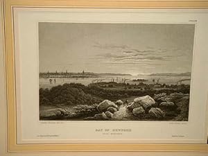 Bay of New York from Hoboken. Stahlstich von John Poppel nach W. Heine mit Ansicht von Hoboken au...