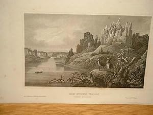 Missouri: " Die Stone Walls (Oberer Missouri) ". Stahlstich um 1850.