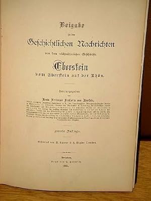 Seller image for Beigabe zu den geschichtlichen Nachrichten von dem reichsritterlichen Geschlechte Eberstein vom Eberstein auf der Rhn. Zweite Auflage. for sale by Antiquariat Friederichsen