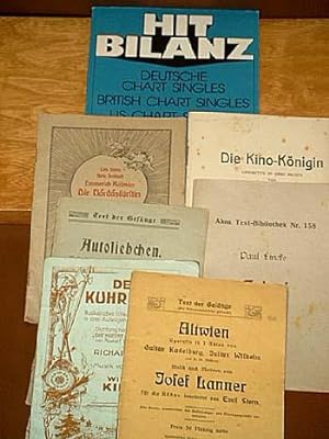 Kleines Konvolut Musikalien: Operette: Alt-Wien - Grigri - Die Kino-Königin - Der Kuhreigen - Aut...