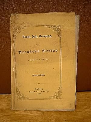 Bild des Verkufers fr Raum, Zeit, Bewegung oder Preuens Genius getragen vom Zeitgeist. Erstes Heft. zum Verkauf von Antiquariat Friederichsen