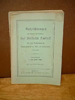 Bild des Verkufers fr Aufzeichnungen des Senator und Landherrn Lict. Wilhelm Amsinck ber seine Verwaltung der Landherrenschaft von Bill- und Ochsenwrder 1800/01. zum Verkauf von Antiquariat Friederichsen