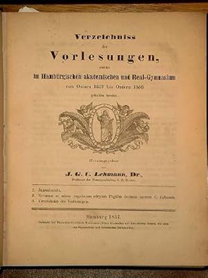 Seller image for Index Scholarum in Gymnasio Hamburgensum Academico a paschate 1835 usque pascha 1839 ( mehrere Teile in 1 Band zusammengebunden ). for sale by Antiquariat Friederichsen