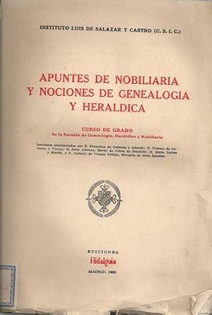 Imagen del vendedor de APUNTES DE NOBILIARIA Y NOCIONES DE GENEALOGA Y HERLDICA a la venta por Palabras & Cosas
