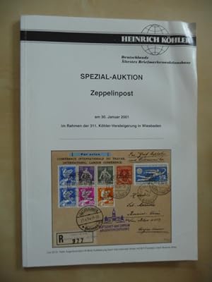 - Heinrich Köhler. Spezial-Auktion Zeppelinpost am 30. Januar 2001. Los 1001 - 2325