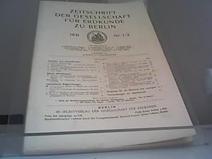 Seller image for Zeitschrift der Gesellschaft fr Erdkunde zu Berlin, 1/2 for sale by Eichhorn GmbH