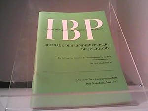 Imagen del vendedor de IBP - Beitrge der Bundesrepublik Deutschland a la venta por Eichhorn GmbH