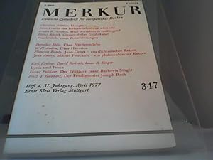 Bild des Verkufers fr Merkur - Deutsche Zeitschrift fr europisches Denken 347 zum Verkauf von Eichhorn GmbH