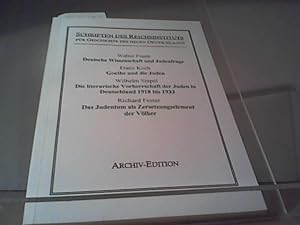 Deutsche Wissenschaft und Judenfrage. Schriften des Reichsinstituts für Geschichte des neuen Deut...