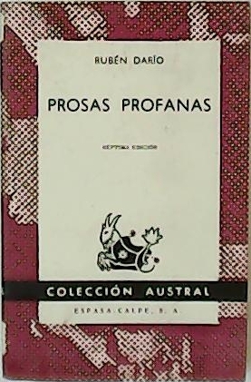Imagen del vendedor de Prosas profanas. a la venta por Librera y Editorial Renacimiento, S.A.