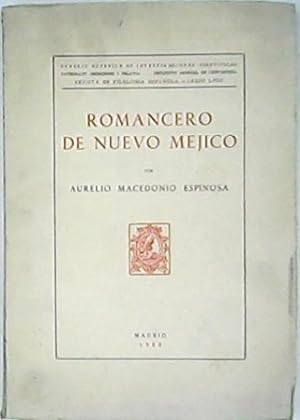 Imagen del vendedor de Romancero de Nuevo Mjico. a la venta por Librera y Editorial Renacimiento, S.A.