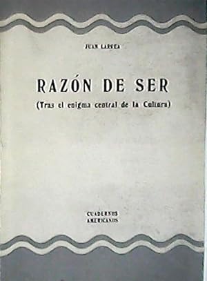 Bild des Verkufers fr Razn de ser (Tras el enigma central de la cultura). zum Verkauf von Librera y Editorial Renacimiento, S.A.