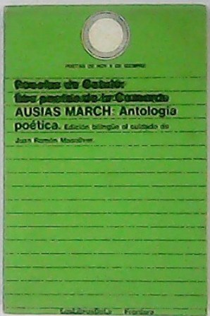 Immagine del venditore per Ausias March: Antologa potica. venduto da Librera y Editorial Renacimiento, S.A.