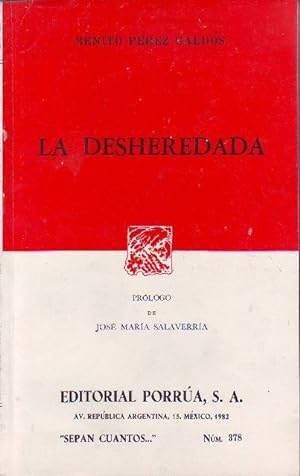 Image du vendeur pour La desheredada. Prlogo de J. M Salaverra. mis en vente par Librera y Editorial Renacimiento, S.A.