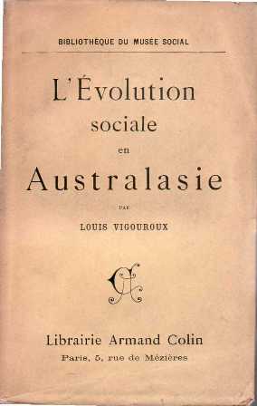 Bild des Verkufers fr L volution sociale en Australasie. zum Verkauf von Librera y Editorial Renacimiento, S.A.