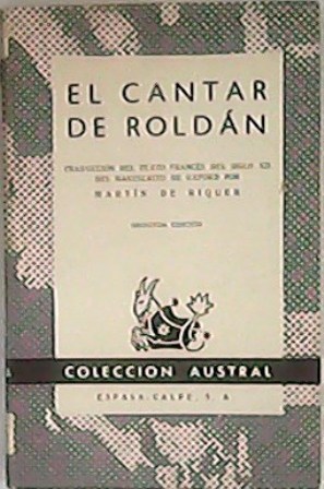 Imagen del vendedor de El cantar de Roldn. a la venta por Librera y Editorial Renacimiento, S.A.