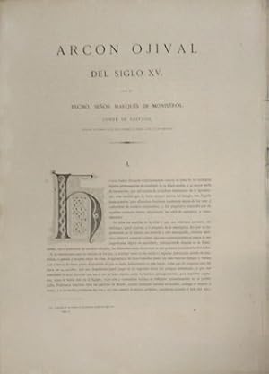 Seller image for Arc�n ojival del siglo XV. (Separata del Museo Espa�ol de Antig�edades). for sale by Librer�a y Editorial Renacimiento, S.A.