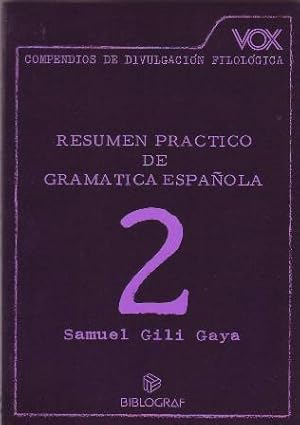 Imagen del vendedor de VOX: Resumen prctico de gramtica espaola. 2. a la venta por Librera y Editorial Renacimiento, S.A.