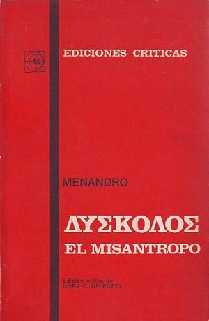 Seller image for El misntropo. Edicin crtica de Dora C. de Pozzi. for sale by Librera y Editorial Renacimiento, S.A.
