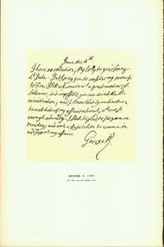 George II, 1757; facsimile of manuscript. From Universal Classic Manuscripts: Facsimiles From Ori...