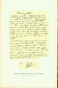 Napoleon Bonaparte, Emperor of the French, 1807; facsimile of manuscript. From Universal Classic ...