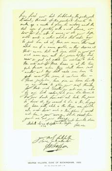 Imagen del vendedor de George Villiers, Duke of Buckingham, 1623; facsimile of manuscript. From Universal Classic Manuscripts: Facsimiles From Originals in the Department of Manuscripts, British Museum. a la venta por Wittenborn Art Books