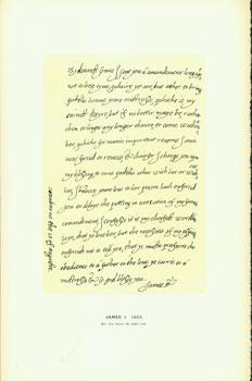 James I, 1623; facsimile of manuscript. From Universal Classic Manuscripts: Facsimiles From Origi...