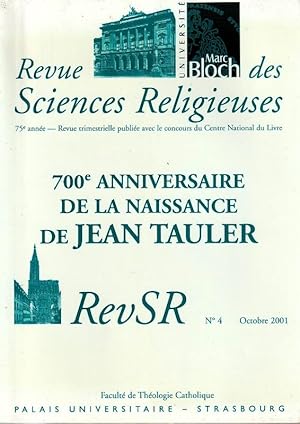 Bild des Verkufers fr 700e anniversaire de la naissance de Jean Tauler zum Verkauf von ARTLINK