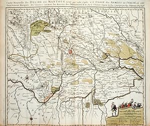 Teilkolorierte Kupferstich-Landkarte von Mortier. Carte nouvelle du Duche de Mantoue.