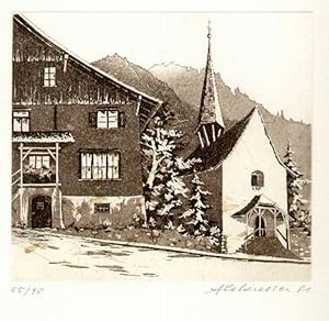 Seller image for [Kapelle mit altem Haus in Planken] for sale by Antiquariat Gallus / Dr. P. Adelsberger