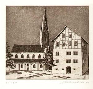 Seller image for [Pfarrkirche und Pfrundhaus in Eschen) for sale by Antiquariat Gallus / Dr. P. Adelsberger