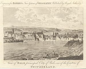 View of Bale principal City of Bale, one of the Cantons of Switzerland. Engraved for Banke's New ...