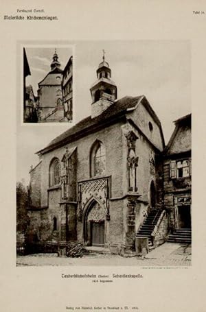 Seller image for Tauberbischofsheim (Baden). Sebastiankapelle. 1474 begonnen. Ferdinand Correll. Malerische Kirchananlagen. Tafel 19. for sale by Antiquariat Gallus / Dr. P. Adelsberger