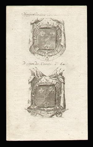 Wappen des Duc de [unleserl. bez.]. Wappen des Comte d'Eu.