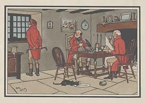 Image du vendeur pour (Karikatur dreier englischer Landedelmnner bei der Jause). mis en vente par Antiquariat Gallus / Dr. P. Adelsberger