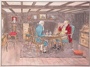 (Karikatur zweier englischer Landedelmänner beim Schachspiel).