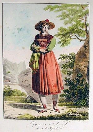 Seller image for Paysanne d' Audorf, dans le Tyrol. Lithog. de C. de Lasteyrie. for sale by Antiquariat Gallus / Dr. P. Adelsberger