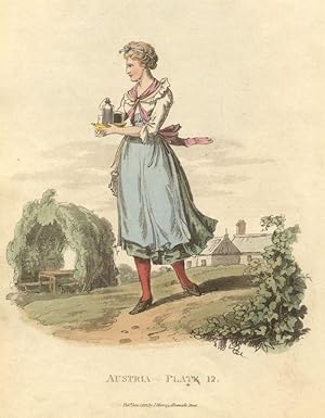 Seller image for A servant maid of an Inn at Inspruck. Austria - Plate 12. for sale by Antiquariat Gallus / Dr. P. Adelsberger