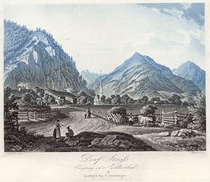 Seller image for Dorf-Strass. Eingang in's Zillerthal. # 15 Innsbruck bei F. Unterberger. for sale by Antiquariat Gallus / Dr. P. Adelsberger