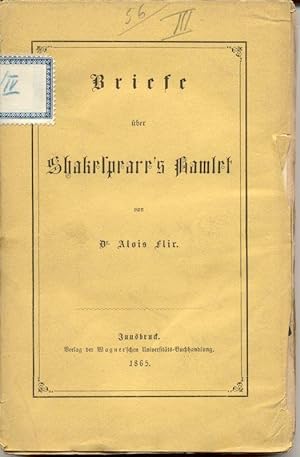 Seller image for Briefe ber Shakespeare's Hamlet. for sale by Antiquariat Gallus / Dr. P. Adelsberger