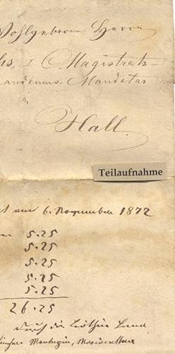 Schreiben des Skriptors des Ferdinandeums an Josef Fuchs, Mandatar desselben in Hall in Tirol.
