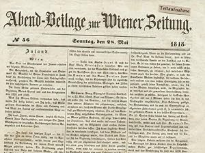 Seller image for Abend-Beilage zur Wiener Zeitung. for sale by Antiquariat Gallus / Dr. P. Adelsberger