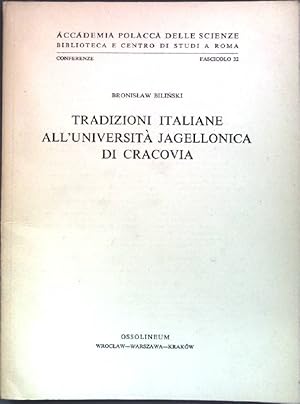 Seller image for Tradizioni Italiane all'Universita Jagellonica di Cracovia; Accademia Polacca delle Scienze, Fasc. 32; for sale by books4less (Versandantiquariat Petra Gros GmbH & Co. KG)