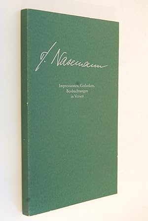 Bild des Verkufers fr Impressionen, Gedanken, Beobachtungen in Versen. 1983-1986 neue Anthologie zum Verkauf von Antiquariat Biebusch